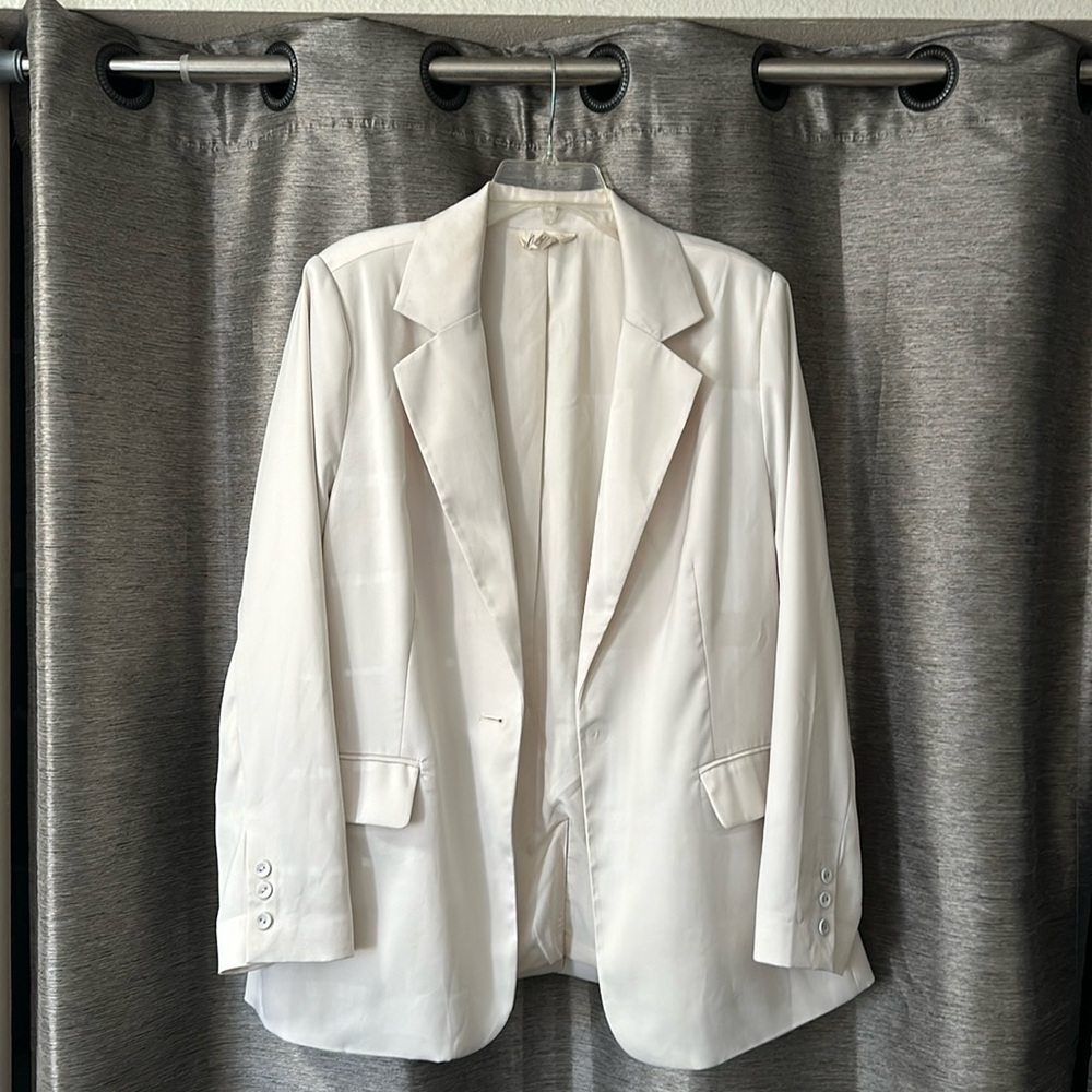 Ivory Satin Blazer
